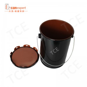 Custom Empty Metal Tin Paint Pail Bucket Steel Iron White Coating Drum Barrel With Handle And Flower Lid