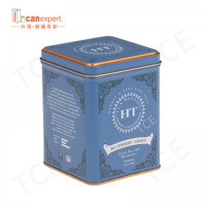 Tce- New Design Square Tea Tin Can Tinplate High Quality Metal Tea Can